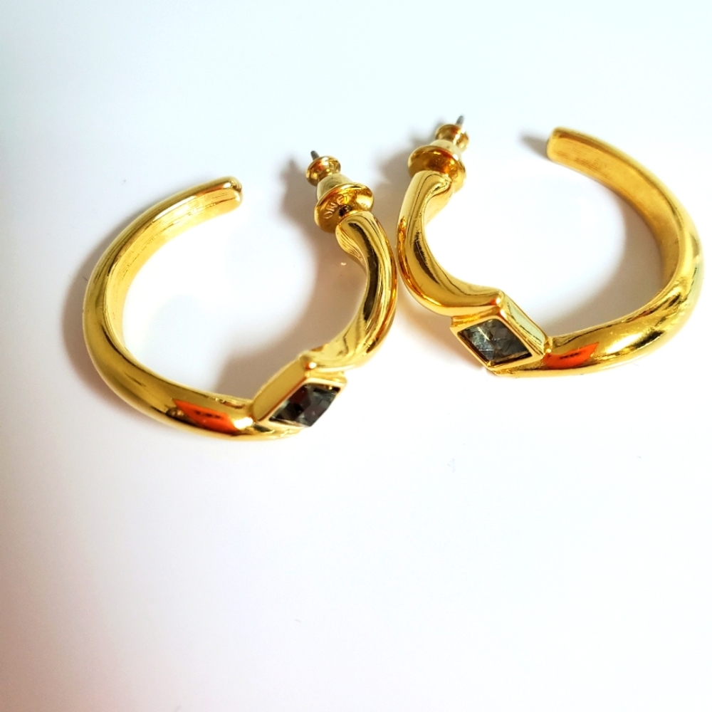 MONET goldtone open hoop earrings